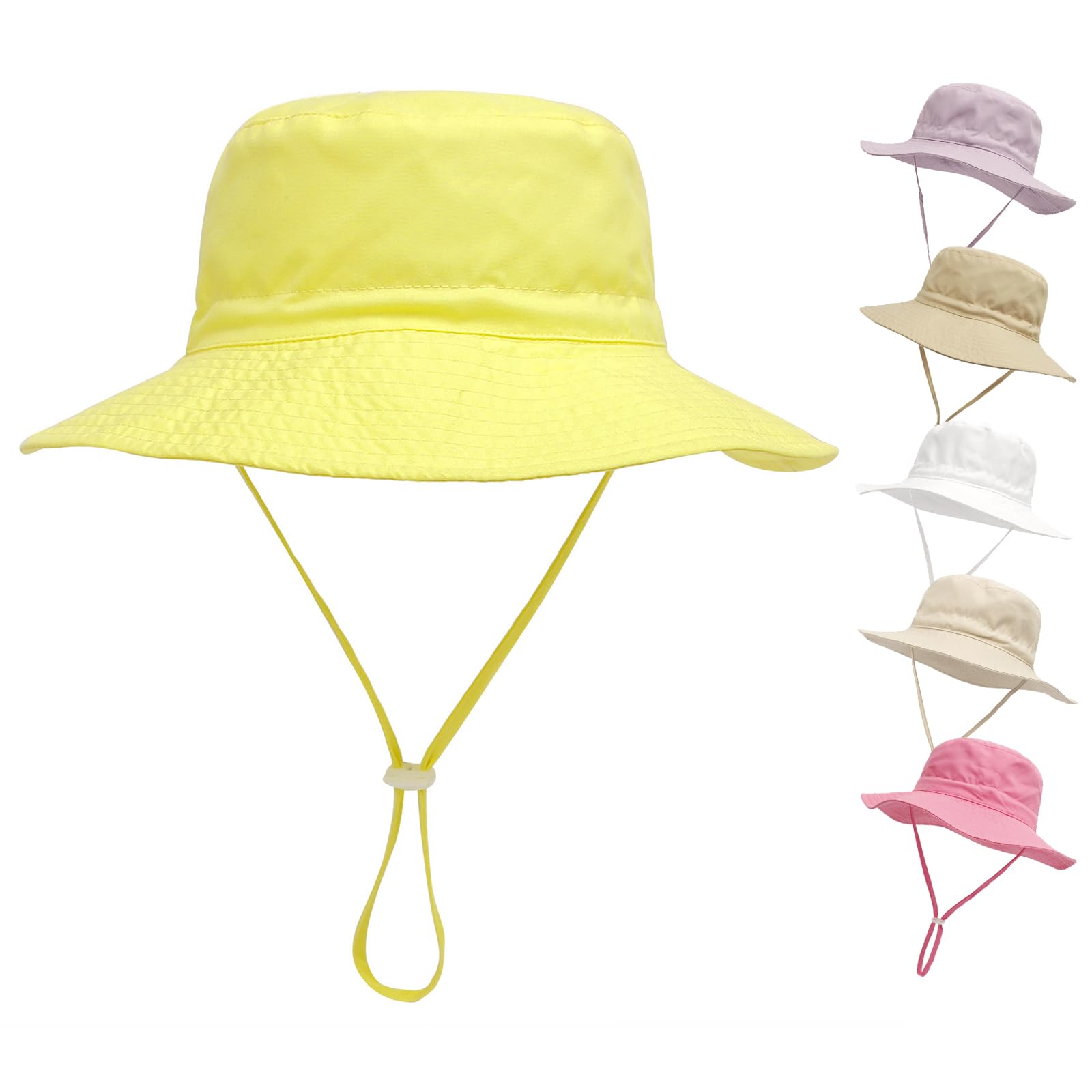 QIYIENDIAN Sombrero de Playa de ala Ancha para bebés y niños UPF 50+
