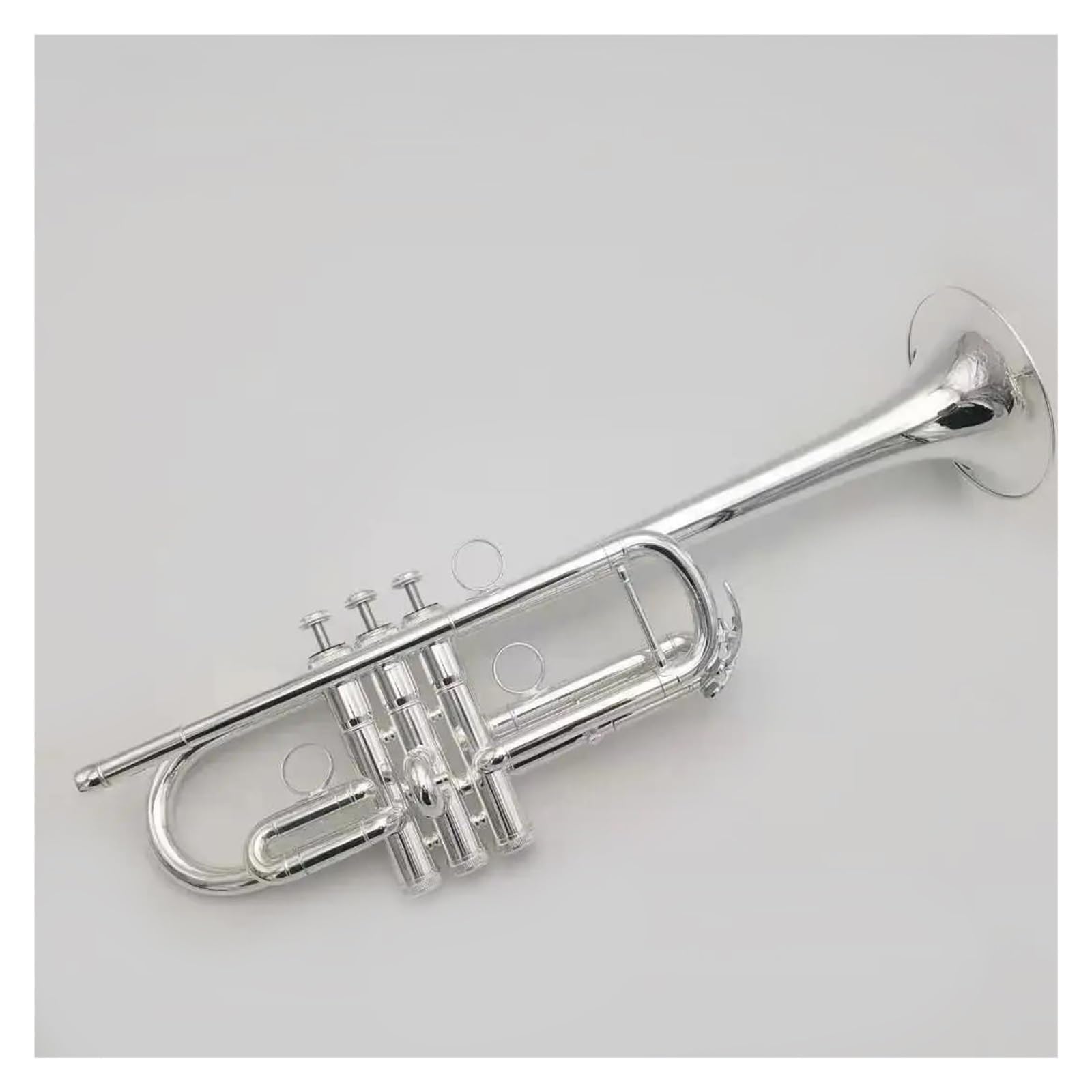 Trompeta Profesional en Do, Instrumentos Musicales Plateados, trompetas Profesionales, Boquilla en Do, Accesorios con Estuche
