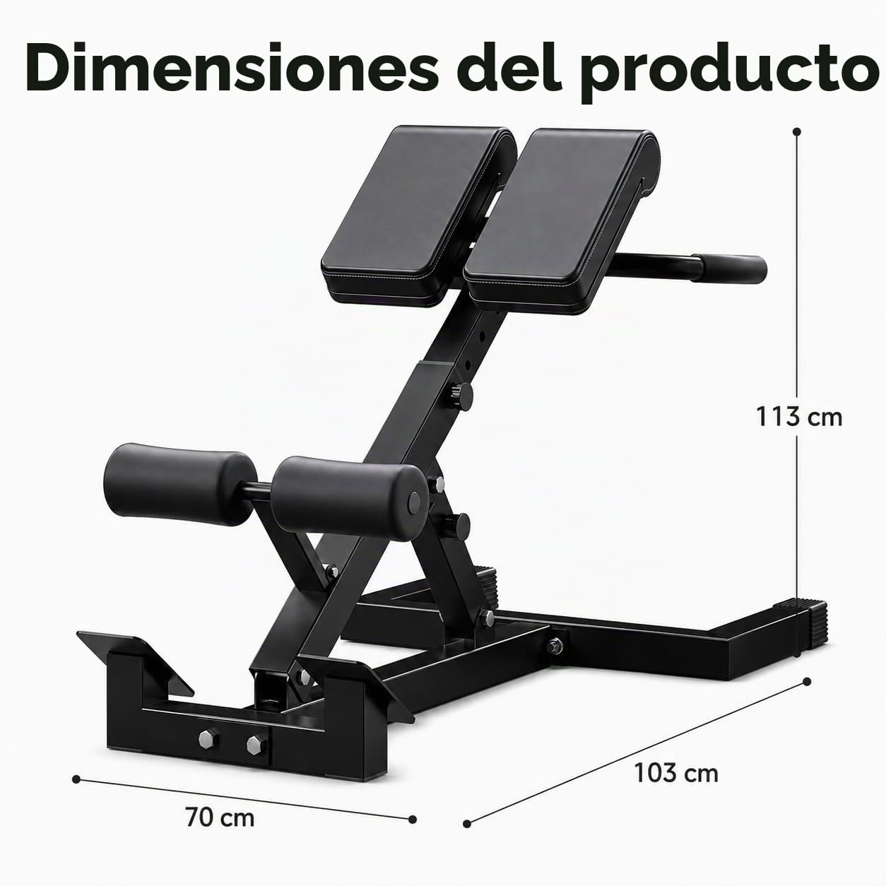 Silla romana para gimnasio en casa, banco de hiperextensión para ejercicio de espalda y abdominales, máquina de rizar piernas ajustable resistente con 5 opciones de altura, capacidad de peso de 330