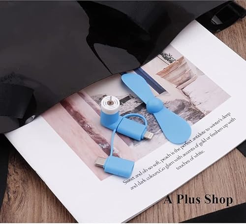 Miniatura 3 de A plus Mini ventilador de teléfono celular 3 en 1 compatible con iPhone/iPad/Android Smartphone/Tablet apto para micro USB/tipo C/puerto Lightning,