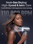 High Speed Hair Dryer with Diffuser, 110,000 RPM Brushless Motor for Fast Drying, 200M Ionic Blow Dryer, Magnetic Attachments, Quiet & Lightweight for Travel