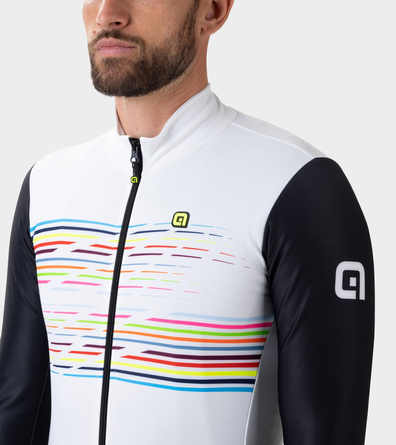 Alé Cycling Męska koszulka z długim rękawem z logo PR.S, biała, L