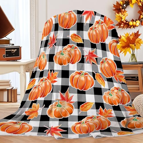 Hexagram Fall Blanket, Pumpkin Fall Throw Blanket, Autumn Decor, ...