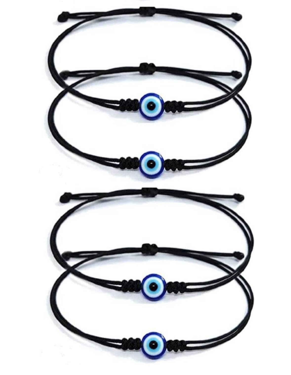 PRANJAL GEMS Evil Eye Bracelet For Men And Women Nazar Dhaga Adjustable Nazariya Bracelets 4 piece