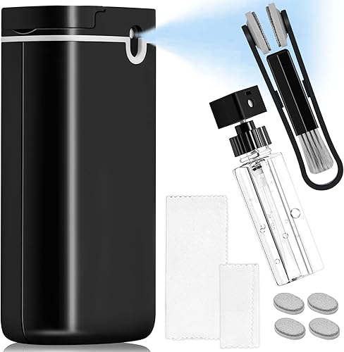 Kit de limpiador de anteojos, herramienta de limpieza de lentes portátil con spray antivaho y paño de microfibra para lentes, clip de limpieza,