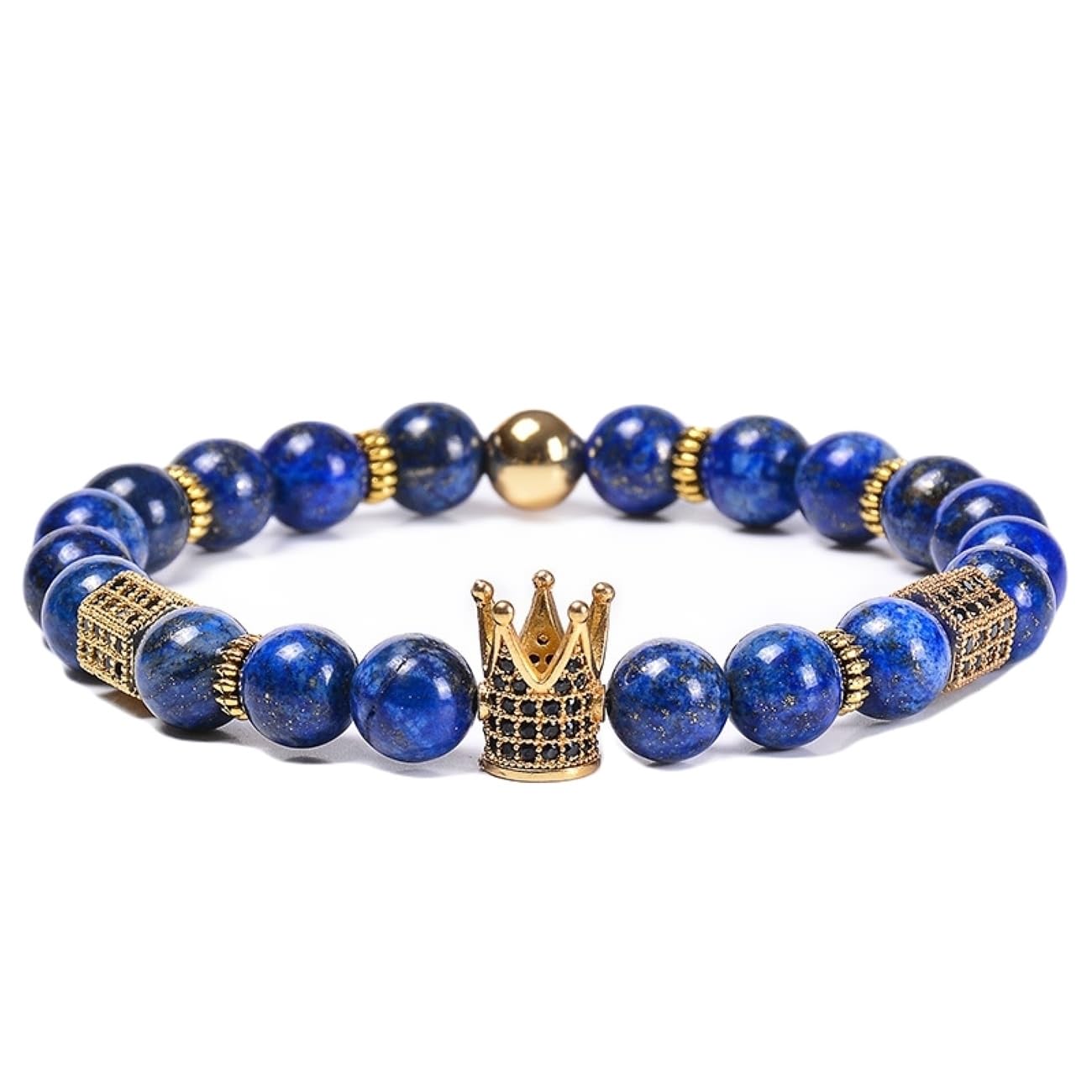 Schmuckarmbänder für Sie und Ihn, Naturstein-Surfer-Armband, Paar, 8 mm, für Damen und Herren – 18 cm