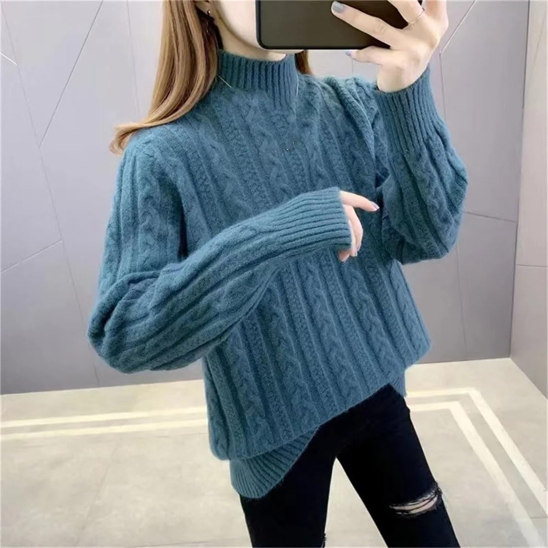 Maglione da donna a collo alto autunno inverno maglione a maniche lunghe maglioni lavorati a maglia addensare maglioni caldi da donna.