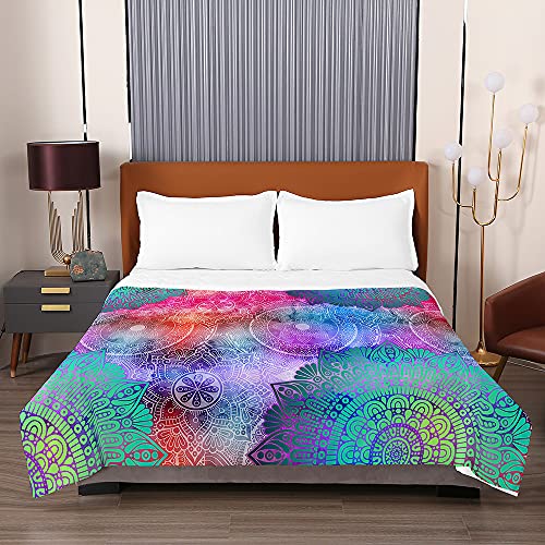 Couvre-lit réversible mandala dessus de lit microfibre doux