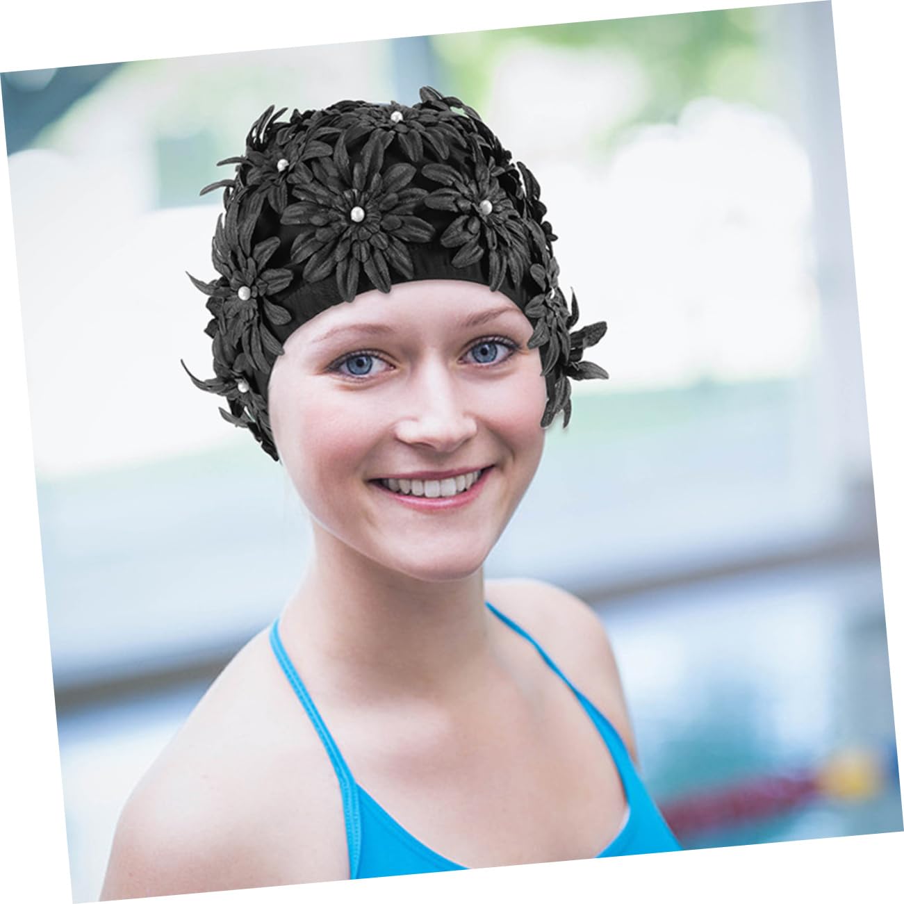Bonnet de Bain Imperméable à Fleurs, Lot de 2, Brocart