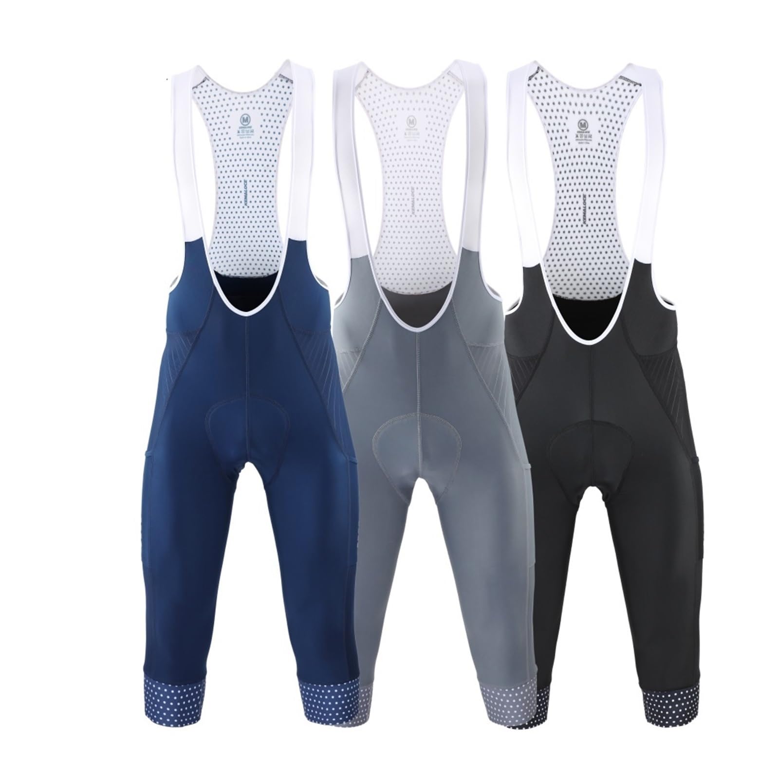 Pantalones Cortos Ciclismo 3/4 Culote Hombre Pad Bike Bicicleta Knicker Azul/Negro/Gris