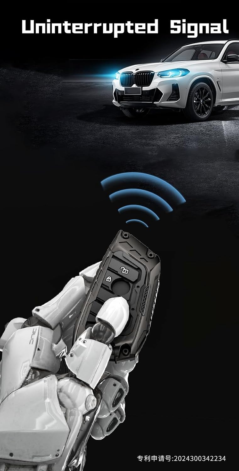 Heavy Zinc Alloy Key fob Cover, Keychain, Key Case, Accessories Compatible with BMW 2023 2024 2025 5 7 Series 740i 760i X1 X5 X6 X7 XM IX IX3 I5 I7 etc - Image 5