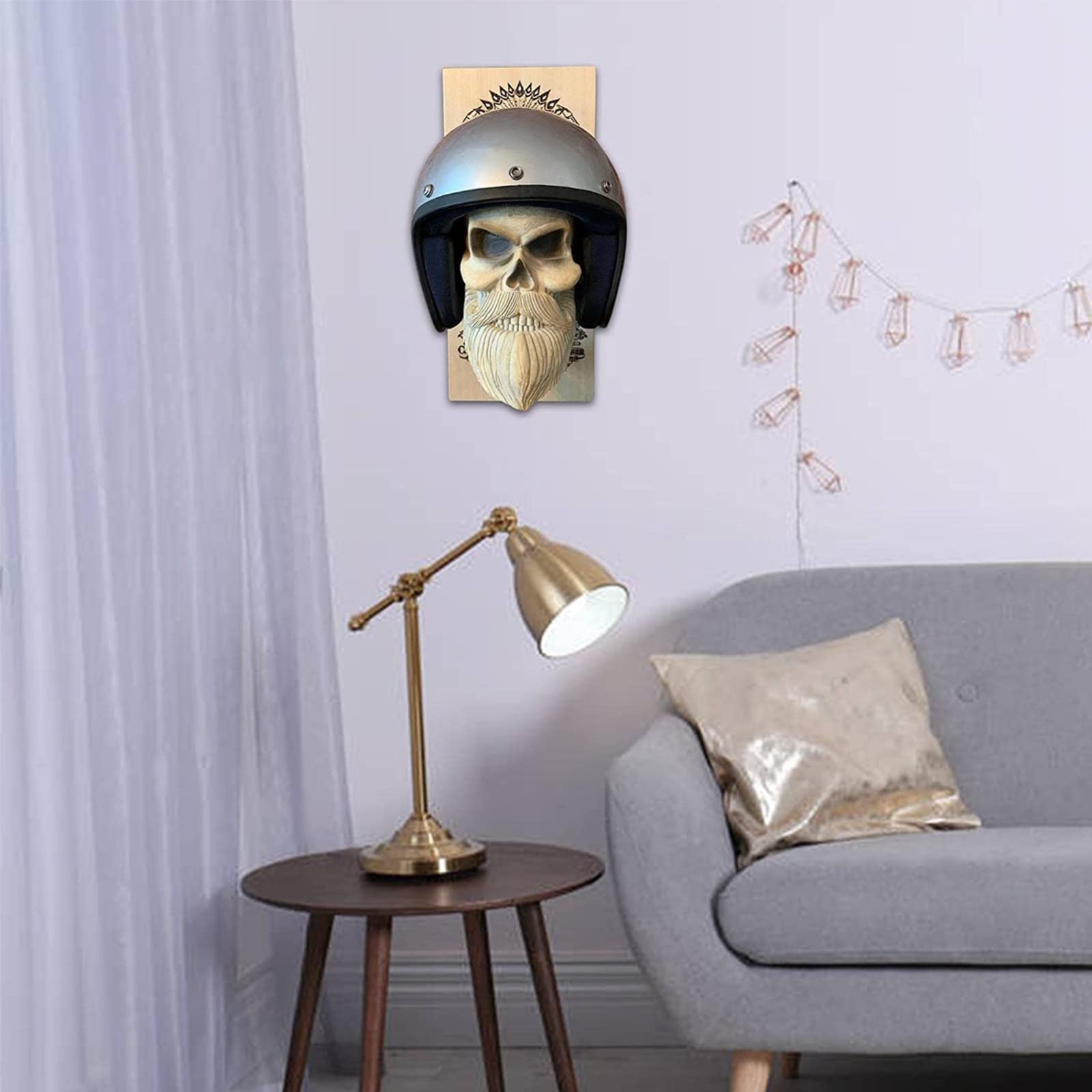 Motorrad Totenkopf Helmhalter – Mehrzweck Totenkopf /Bart Helmständer, Kunstharz, Wandhalterung, Mantelkappe, Baseball, Rugby, Helm, unverzichtbares Geschenk Motorrad Totenkopf Helmhalter – Mehrzweck Totenkopf /Bart Helmständer, Kunstharz, Wandhalterung, Mantelkappe, Baseball, Rugby, Helm, unverzichtbares Geschenk