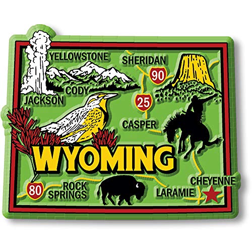 Imán decorativo Wyoming Colorido 3 x 2.4 pulgadas