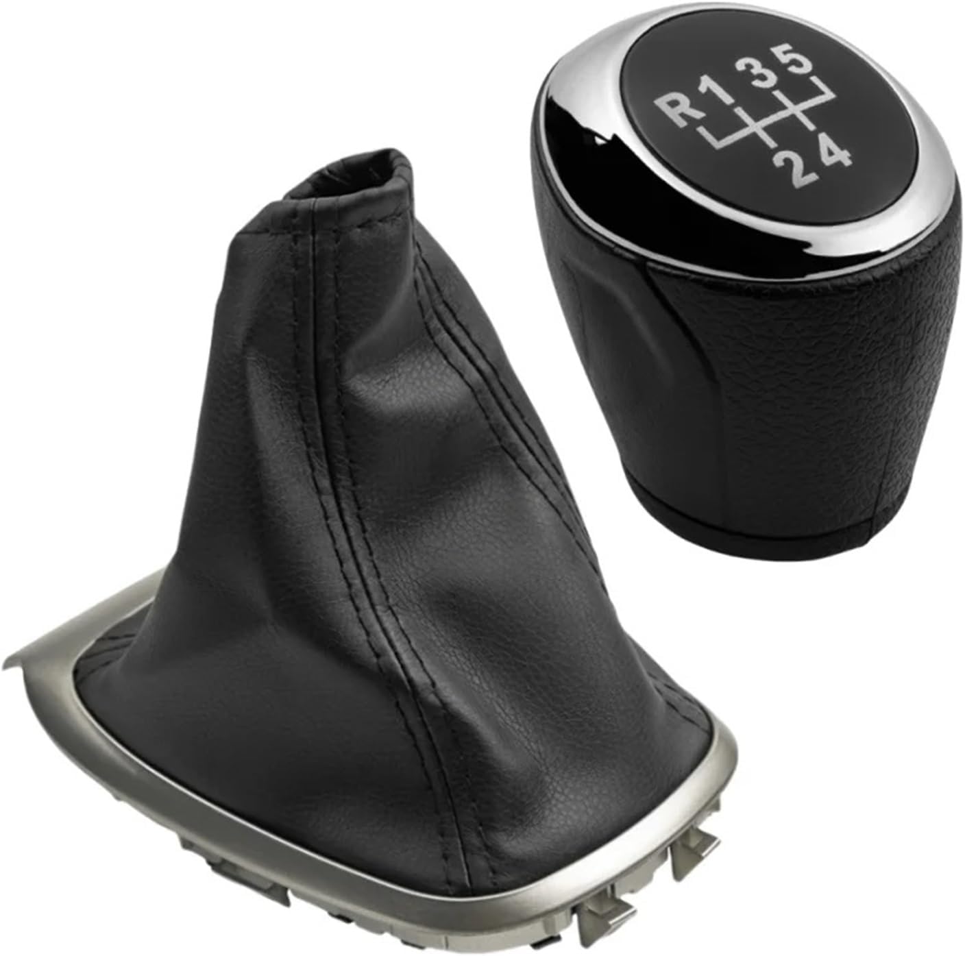 Gear Stick Knobs 5/6Speed Hand for Speed Ball Gear Shift Knob Gaiter Boot Dustproof Cover for Chevy for Aveo for Sonic T300 2011-2015(5speed Set)