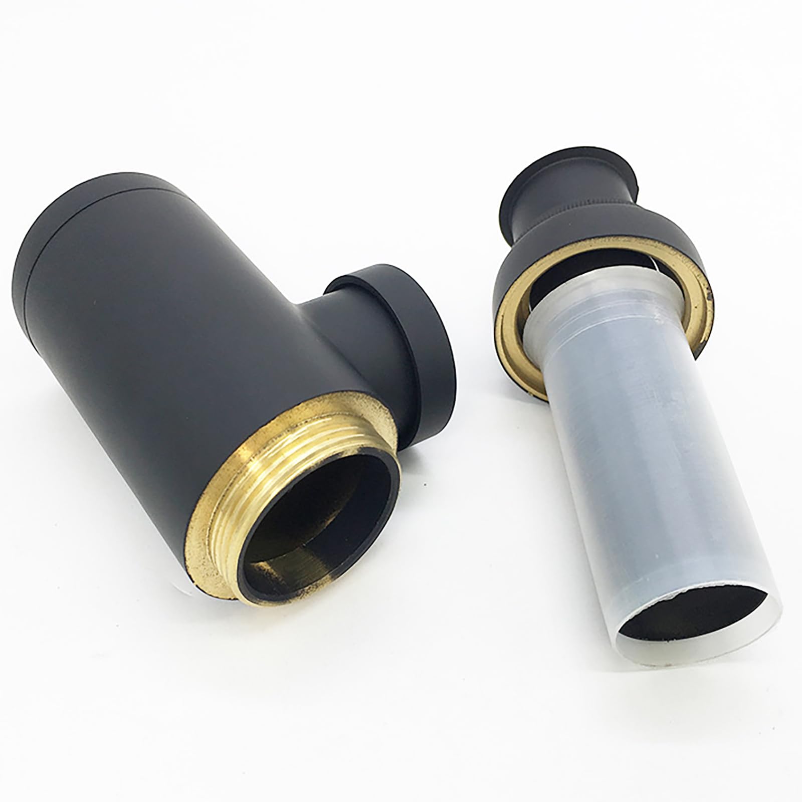 Siphon Waschbecken mit Pop Up Ablaufventil,Ablaufventil mit Überlauf,Geruchsverschluss,Höhenverstellbar Messing Abflussrohr Waschbecken,Universal Abflussrohr 1 1/4"