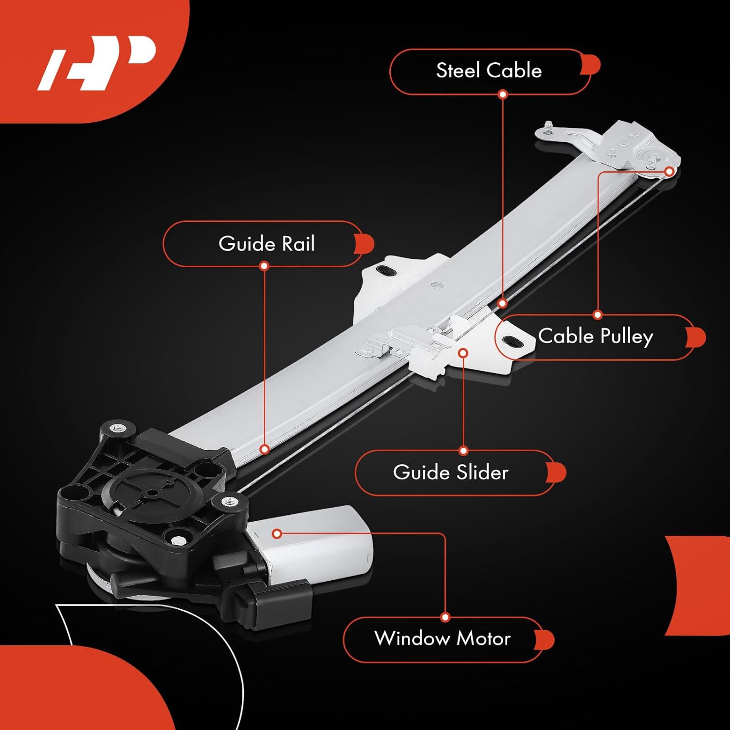 A-Premium Electric Power Window Regulator with Motor Compatible with Honda CR-V CRV 2017 2018 2019 2020 2021, Front Left Driver Side