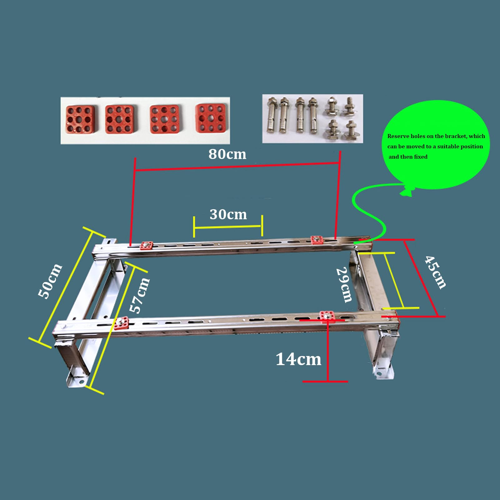 HeavyDuty uniwersalny mini podzielony wspornik klimatyzatora, zewnętrzny stojak kondensatora AC do bezkanałowych systemów pomp ciepła i sprężarek HVAC, trwała podstawa do montażu na ziemi