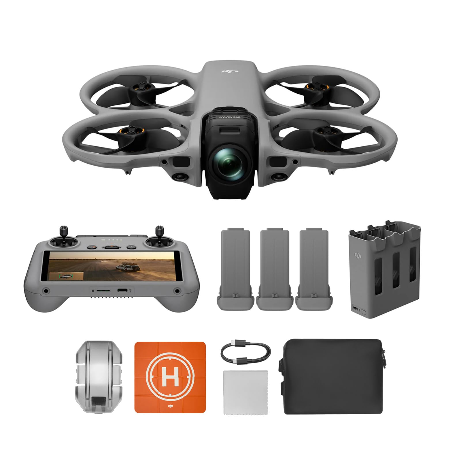 Pack DJI Avata 360 Vuela Más Combo (RC 2), dron 360° con imagen 360° de 1 pulgada 8K para FPV y filmación aérea, dron con cámara 360° con protector de hélices. Incluye RC 2 y tres baterías