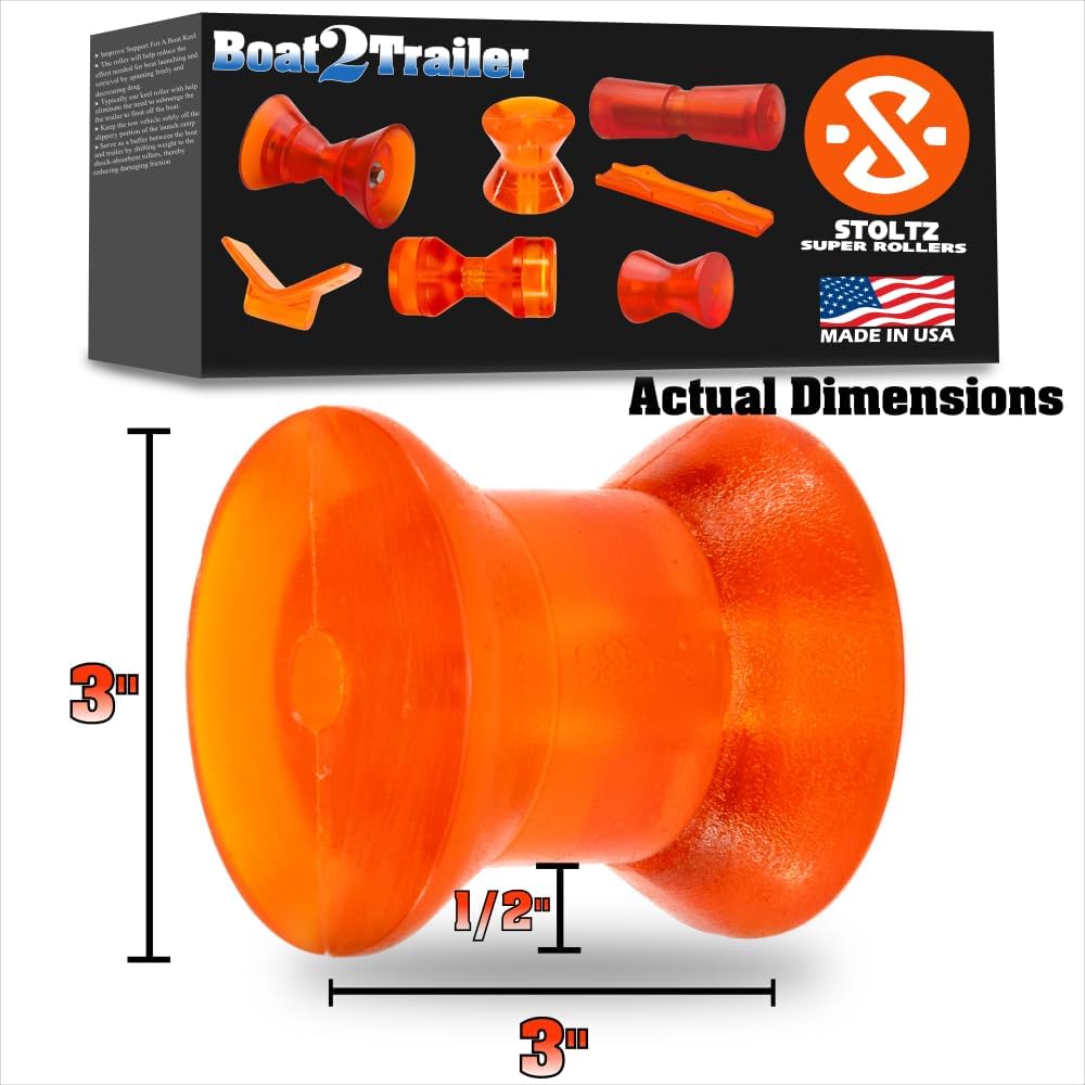 3″ Boat Roller Kit Slotted V with Large Bell End Caps- RP336-434 Stoltz
