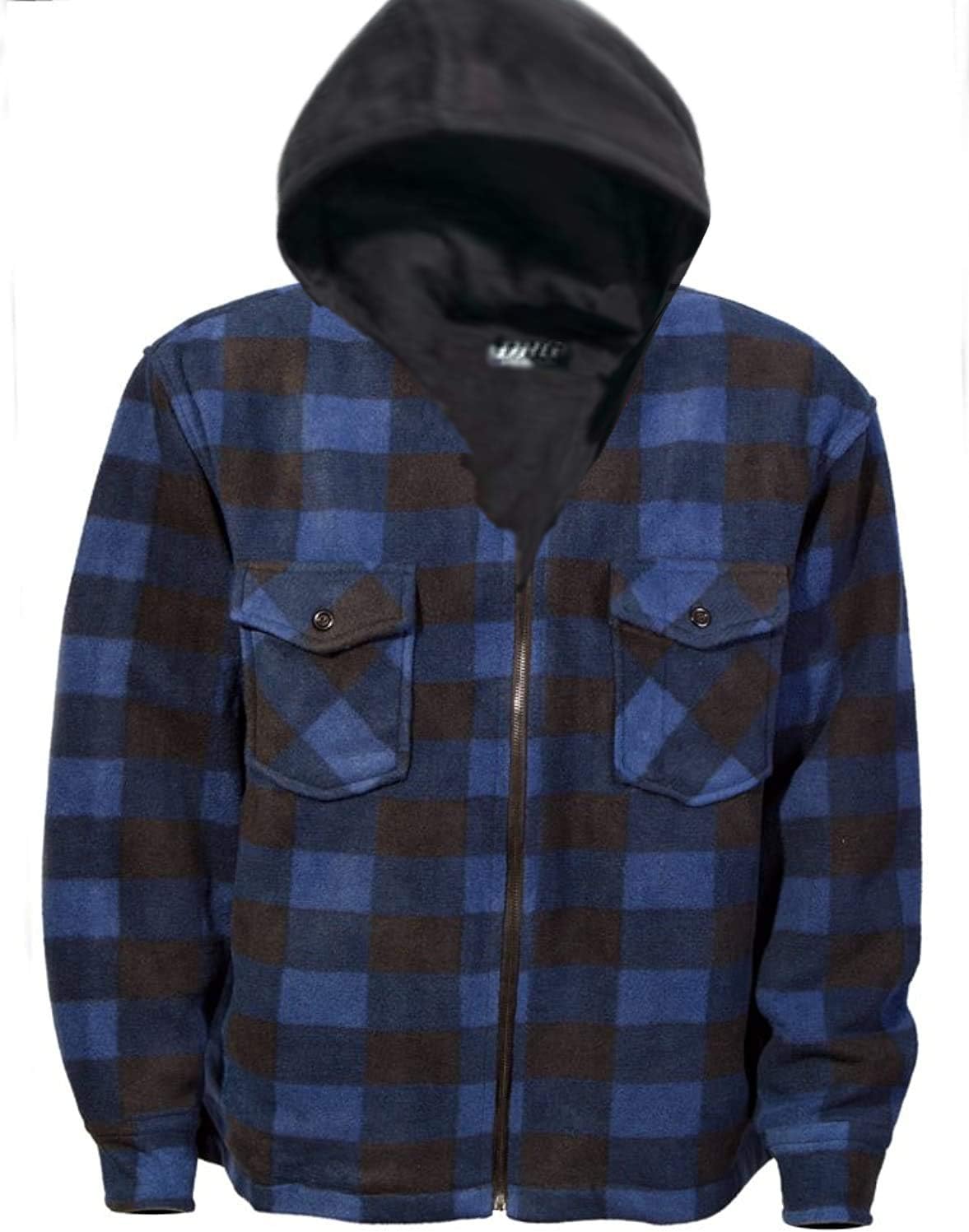 Dutch Harbor Gear Men's Heavyweight Plaid Polar Fleece Jacket w/Hood