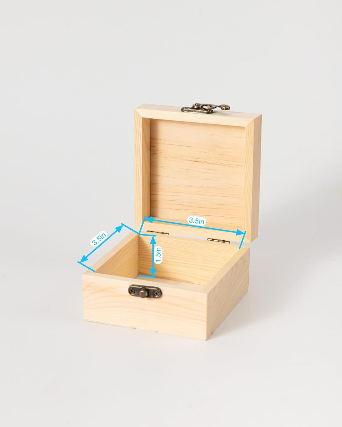 12 Piece Small Wooden Box Unfinished Wooden Treasure Box with Lids for DIY Crafts (4.1X4.1X2.4 in)