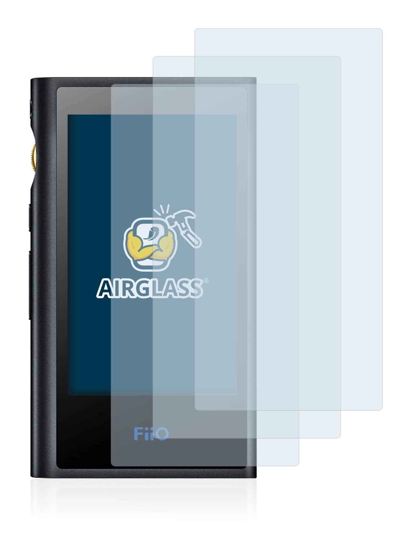 Brotect AirGlass Pellicola Protettiva In Vetro Ibrido Per FiiO M9 (3 Pezzi) - Durezza 9H, Anti-impronta, Made In Germany - 3