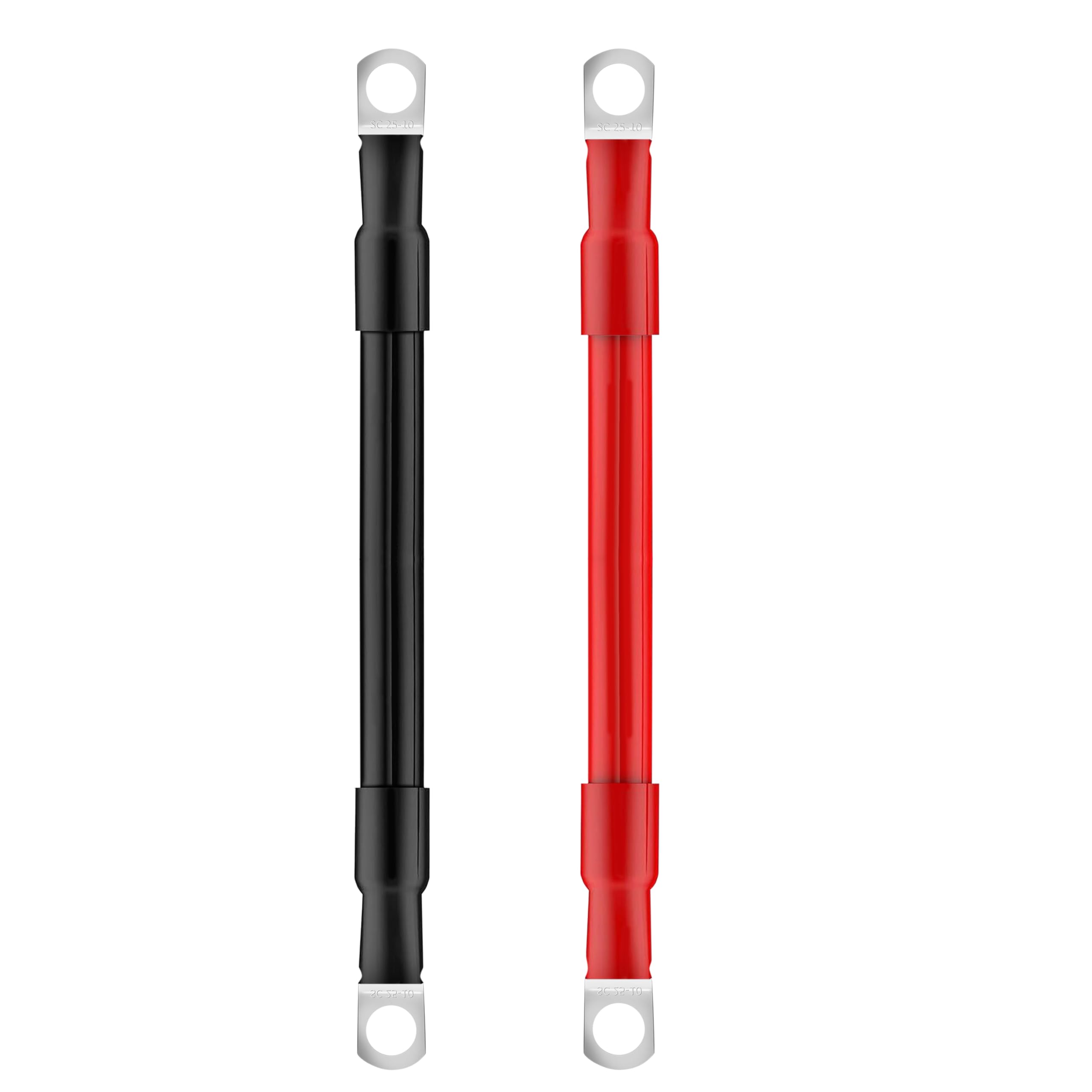 QIMEI-SHOP Cable Bateria 35mm² 50cm Cable Inversor de Batería 12V 2AWG Cables de Batería con M10 Terminales de Anillo para Automóvil Camión Moto Solar Marino Rojo y Negro 2 Piezas — view 9