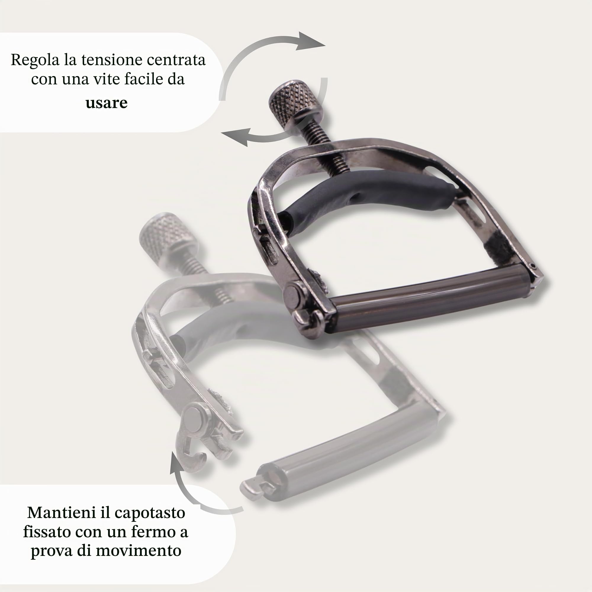 Paige™ »Original Capo P-6E-Wide« Capotasto per Chitarra Acustica - 6-Corde - Finitura: Ebano
