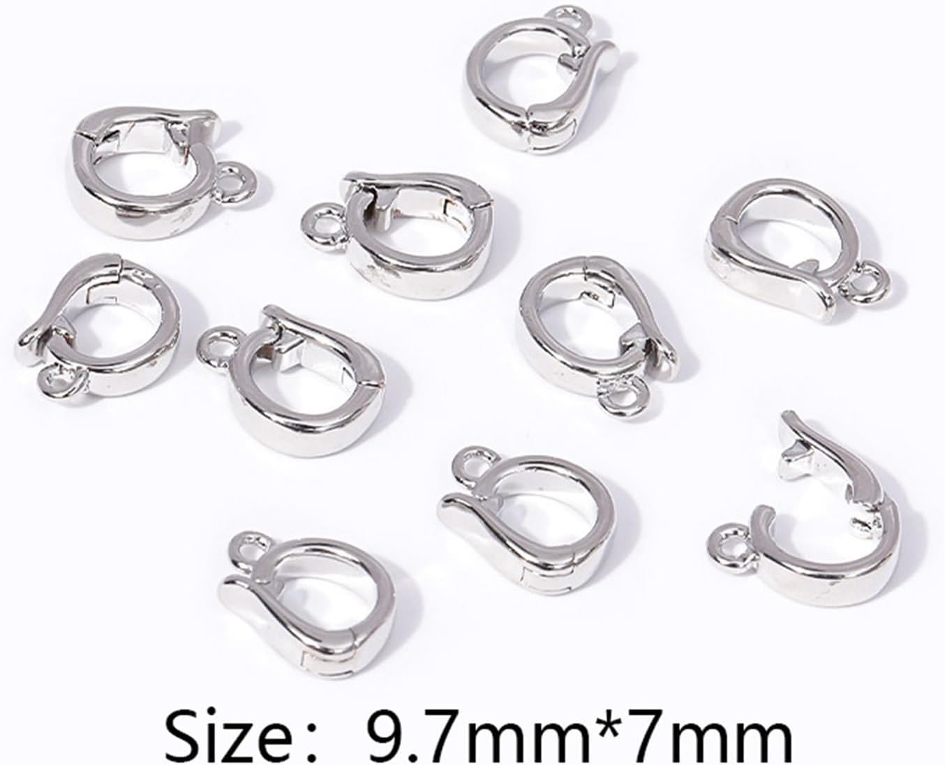 Pendant Clasp for Necklace 20pcs Necklace Enhancer for Jewelry Making Supplies Pendant Bail Clasps Connector Fastener DIY Accessories(Silver)