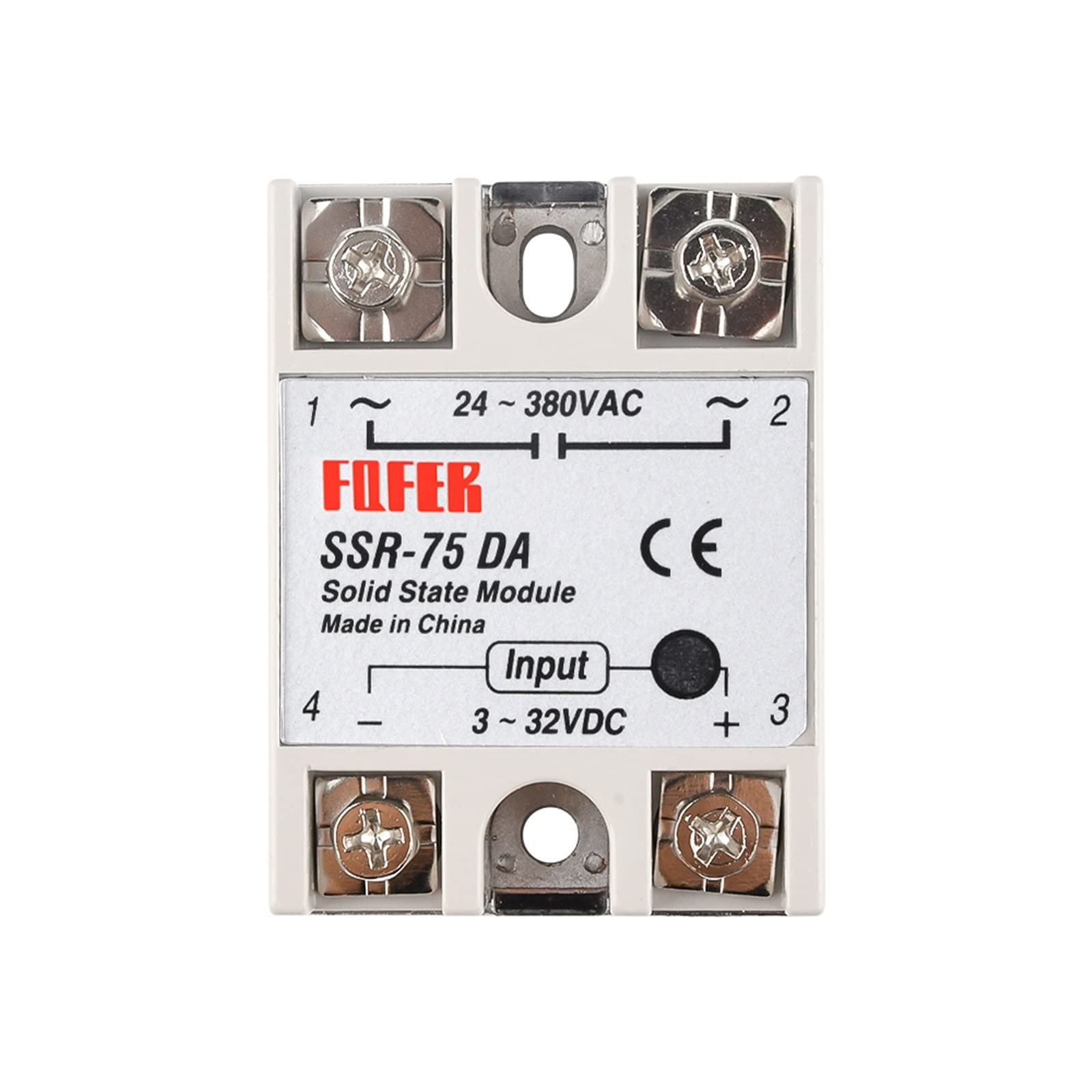 Halbleiterrelais SSR-50DA SSR-60DA SSR-75DA SSR-90DA SSR-100DA 50A 60A 90A 100A 3-32V DC bis 24-380V AC SSR 50DA 60DA 75DA 100DA (Size : SSR-50DA)