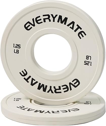 EVERYMATE Juego de placas de peso de cambio de 1.25 libras, 2.5 libras, 5 libras, placas de parachoques olímpicas para entrenamiento cruzado, placas