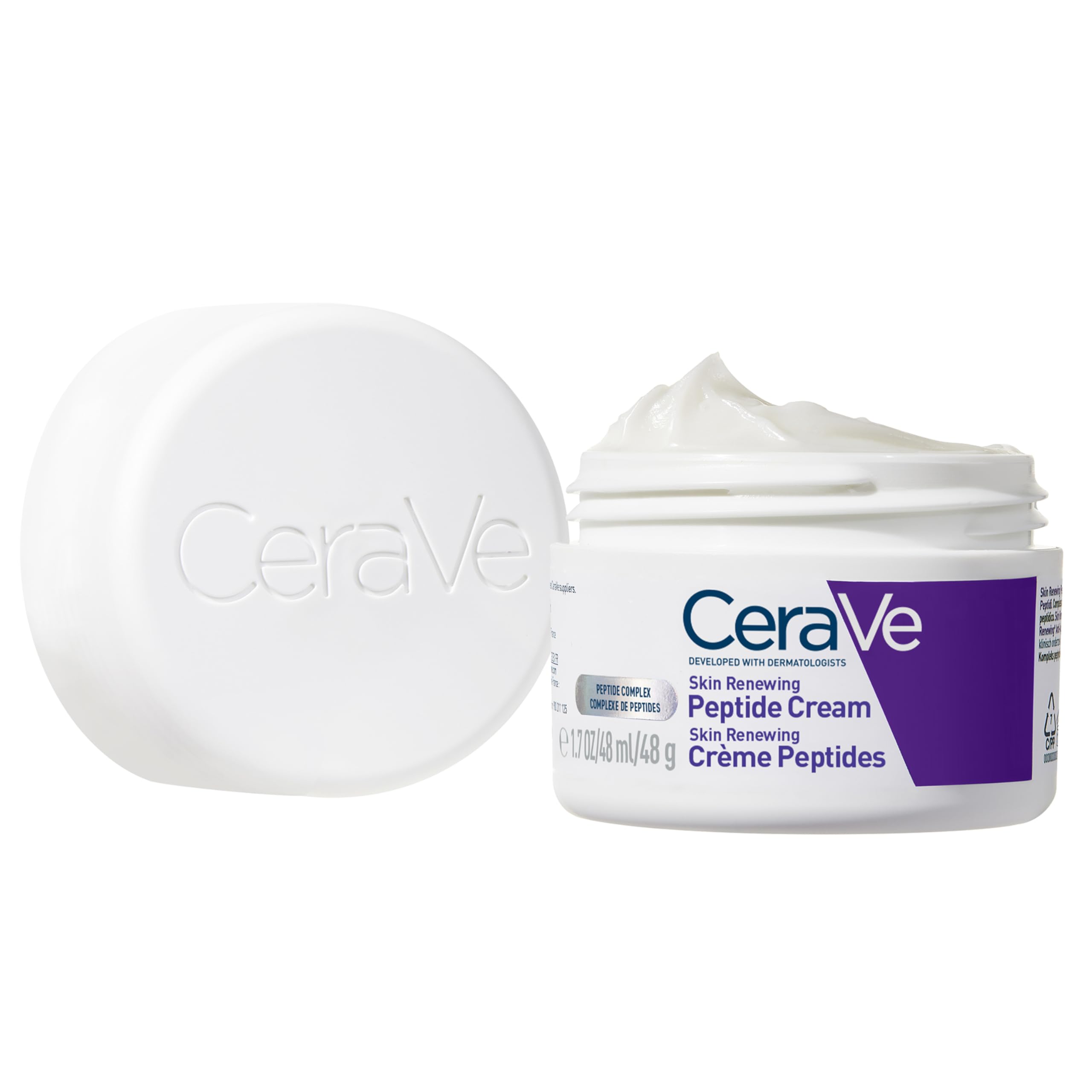 CeraVe Skin Renewing Night Cream, Niacinamide, Peptide Complex, and Hyaluronic Acid Moisturizer for Face, 1.7 Ounce, Packaging may Vary