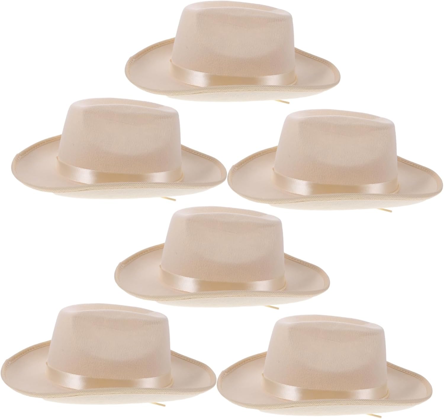 BESPORTBLE 6pcs Cowboy Hats with Adjustable Strap Lightweight Acrylic Fedora Caps for Boys and Wide Brim Sun Protection for Summer Outdoor Play and Costume Parties