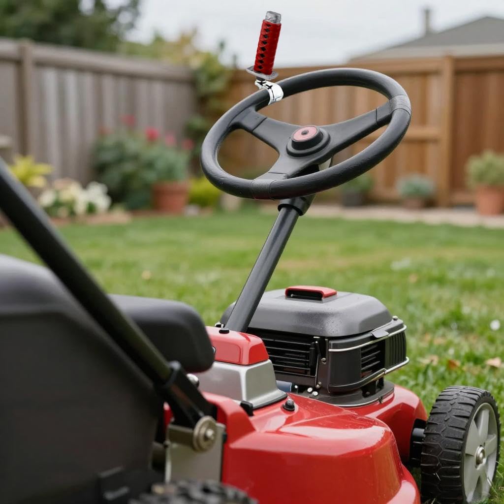 Lunsom Steering Wheel Spinner Knob,Turning Asisting Power Handle Suicide Knobs with Tractors, Forklifts, Lawn Mowers,Red