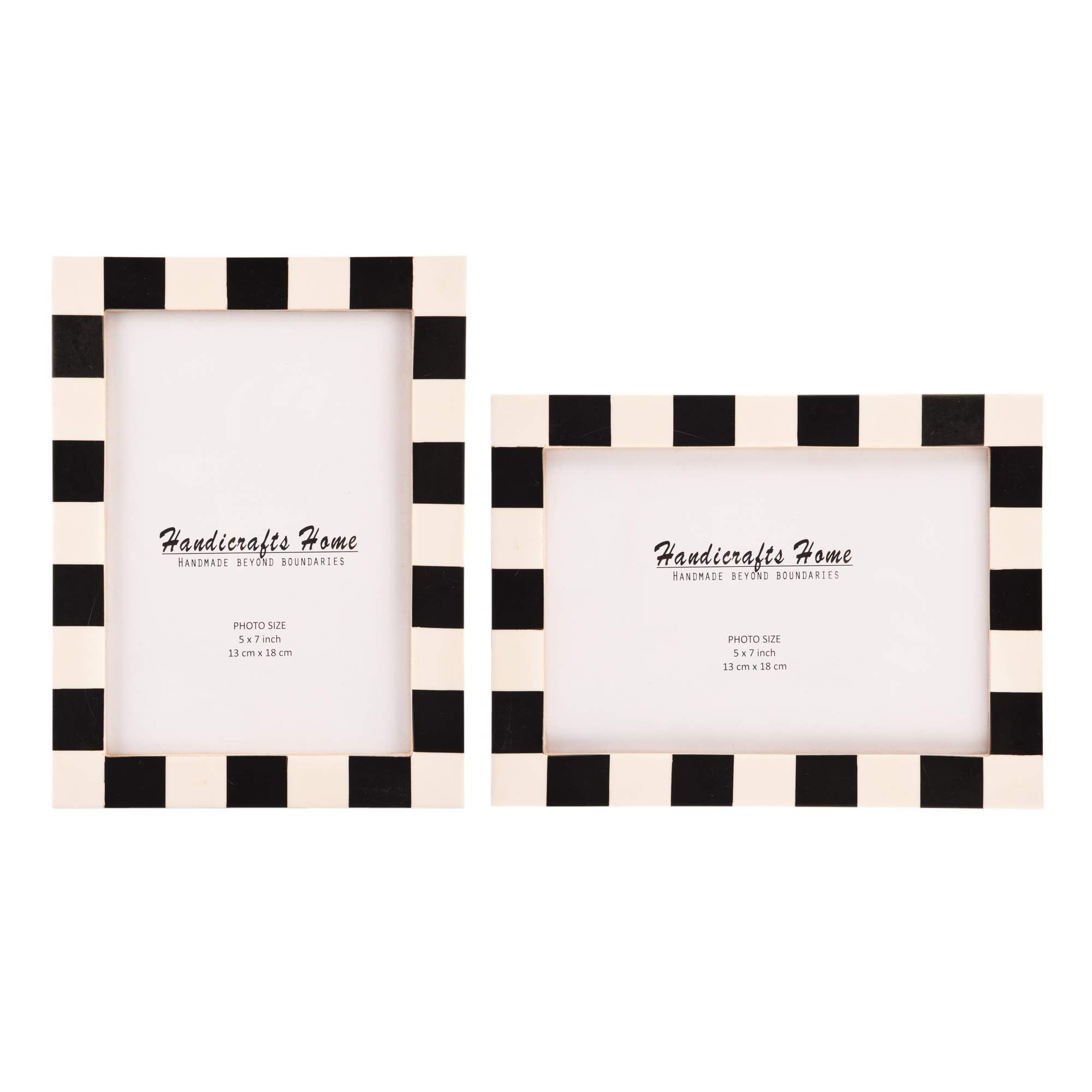 Handicrafts Home Diner Handmade Photo Frame 5X7 Pack Of 2, Farmhouse Home Decor Picture Frame For Wall Hanging, Desk Decor, Vintage Boho Frame For Living Room, Family Photo Frame, Wedding Gift