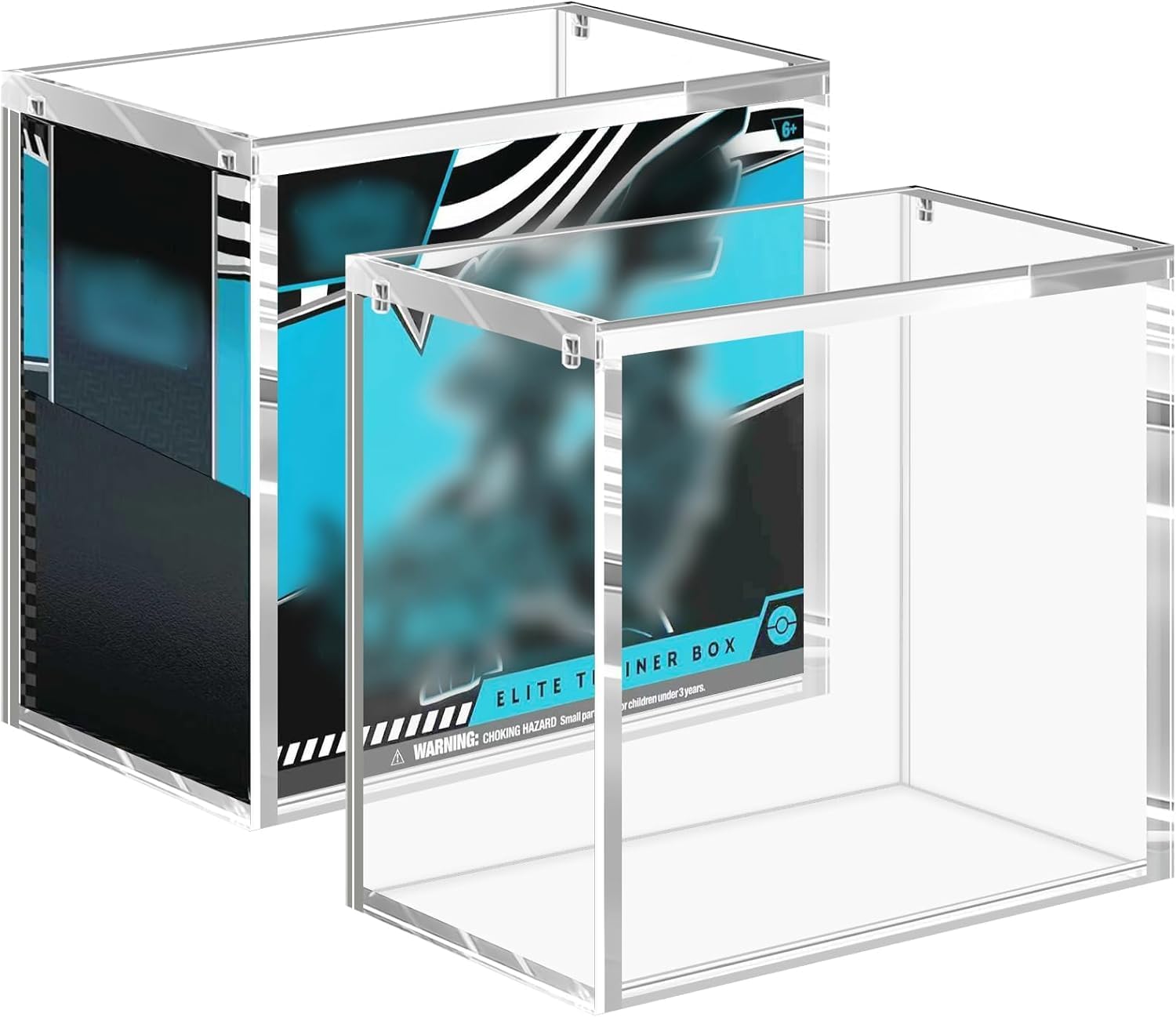 Heetobcos Booster Box Acrylic Case Protector - 8mm + 5mm Thick Clear Acrylic with 5x3mm Strong Magnets - Compatible with Booster Boxes