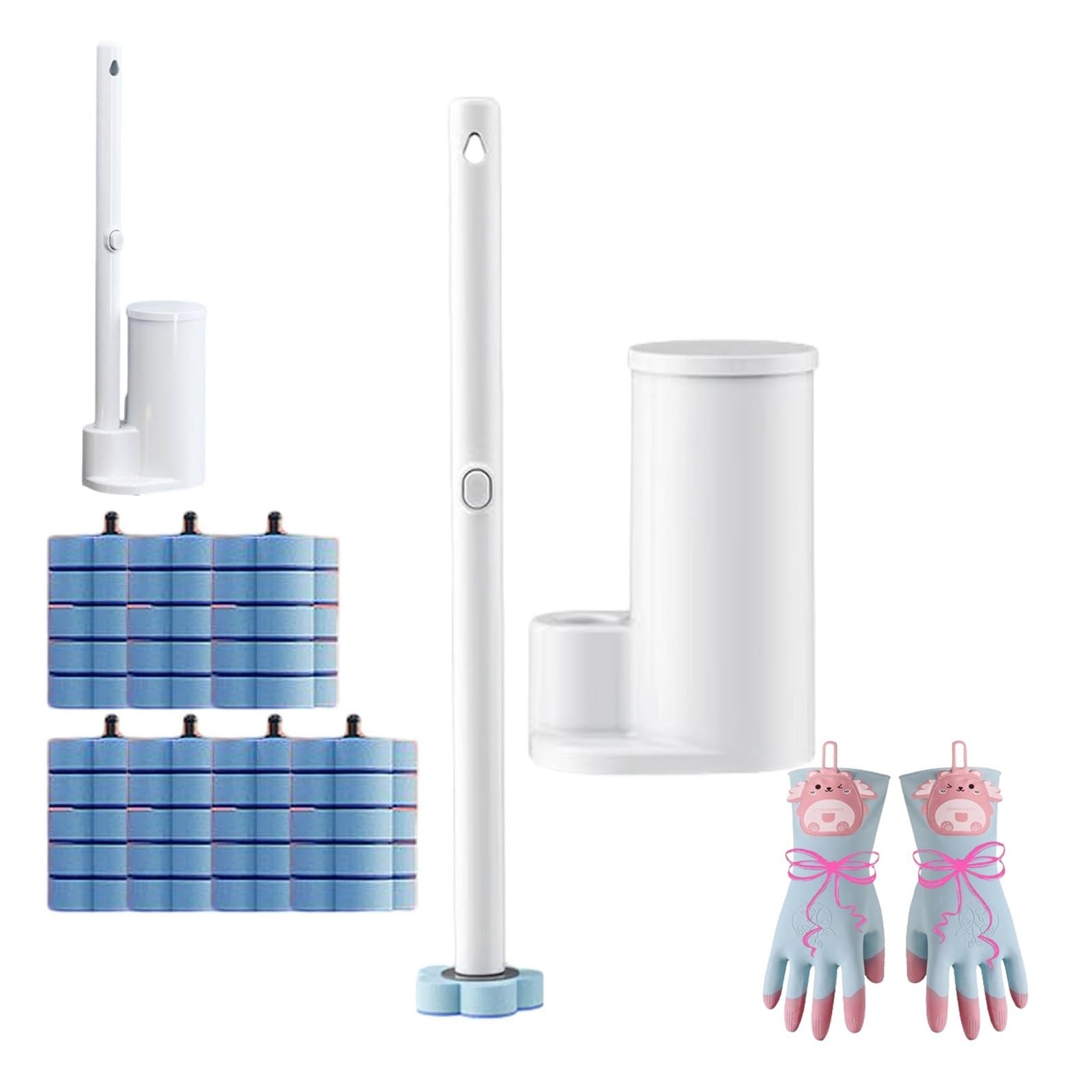 Revolutionary Toilet Scrubber Kit – Effortless 360° Cleaning with Hygienic Disposable Pads,Includes a pair of exquisite gloves