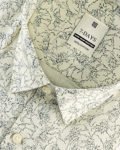 Image of 7-DAYS Men's Premium Formal Printed Shirt - 100% Cotton, Regular Fit, Full Sleeves, with Pocket - Stylish for Special Occasions.