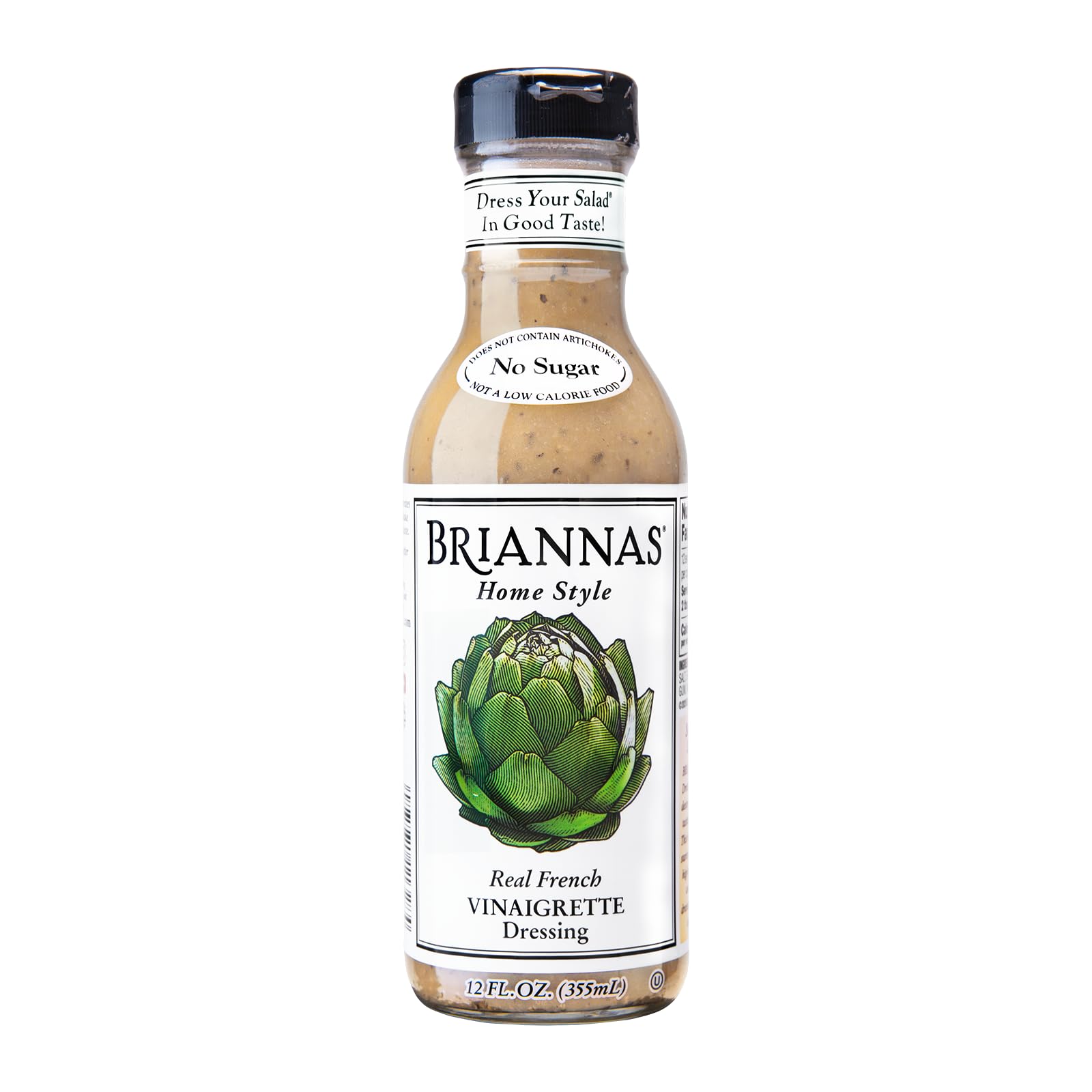 BRIANNAS - Home Style Real French Vinaigrette Dressing – Fine Salad Dressing made with Premium Ingredients - Gluten Free, Kosher, No Sugar, & Vegan Dressing - 12 oz. Bottle