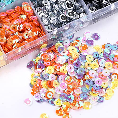 AIMEKE 30000 Stück Pailletten Basteln Set, 5 mm Pailetten mit Box, Glitzer Pailletten zum Basteln für DIY Kunsthandwerk, 24 Farben