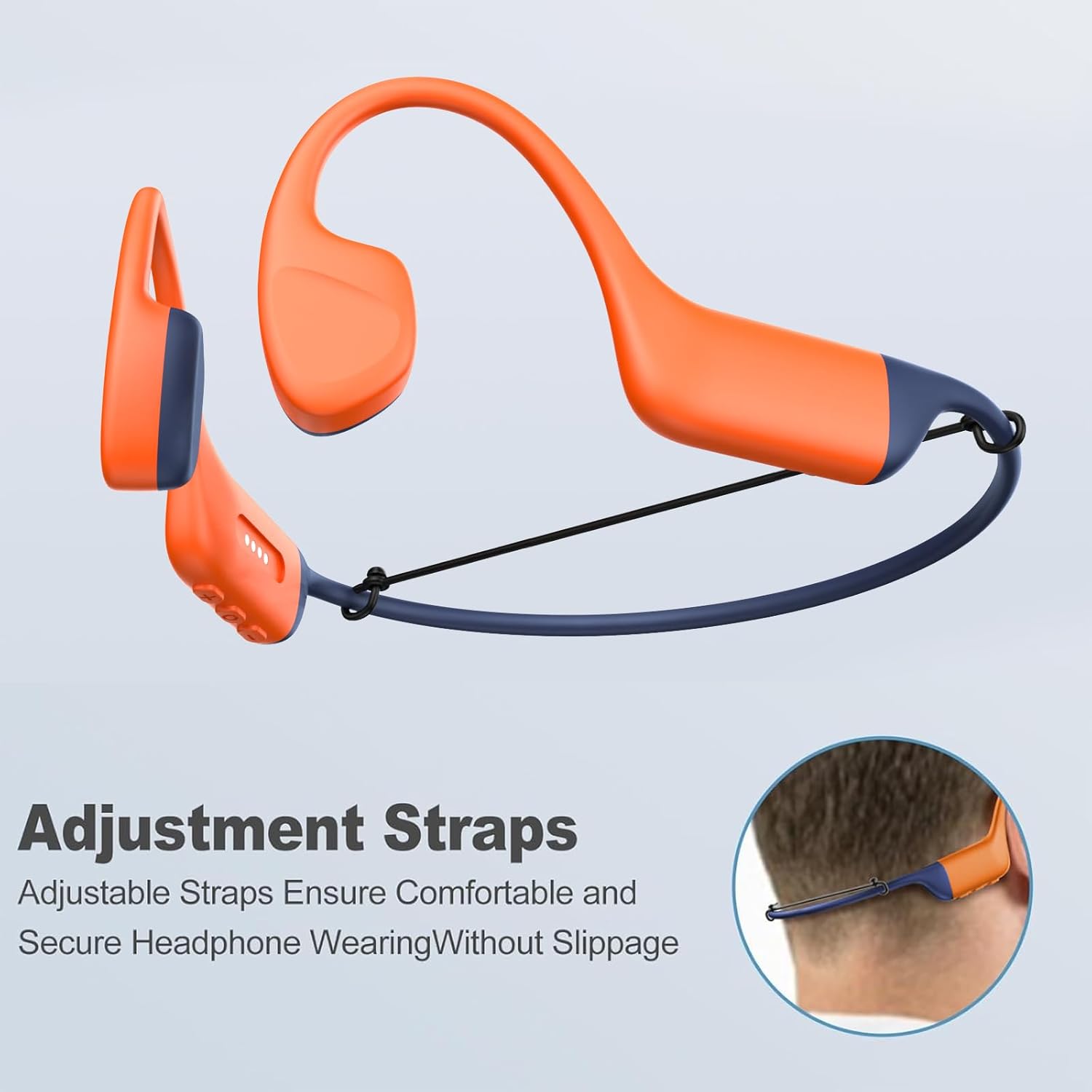 Bone Conduction Headphones Swimming-IPX8 Waterproof Open-Ear Swimming Headphones,Bone Conduction Bluetooth 5.4 Wireless Earphones for Workouts and Running,Built-in Mic & 32GB MP3 Player