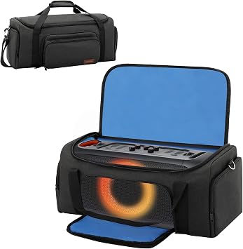 Portable Speaker Carrying Bag Compatible with JBL PartyBox On-The-Go/Essential, Travel Tote Case for Speaker & Accessories with Handle and Shoulder Strap,Black Bag Only