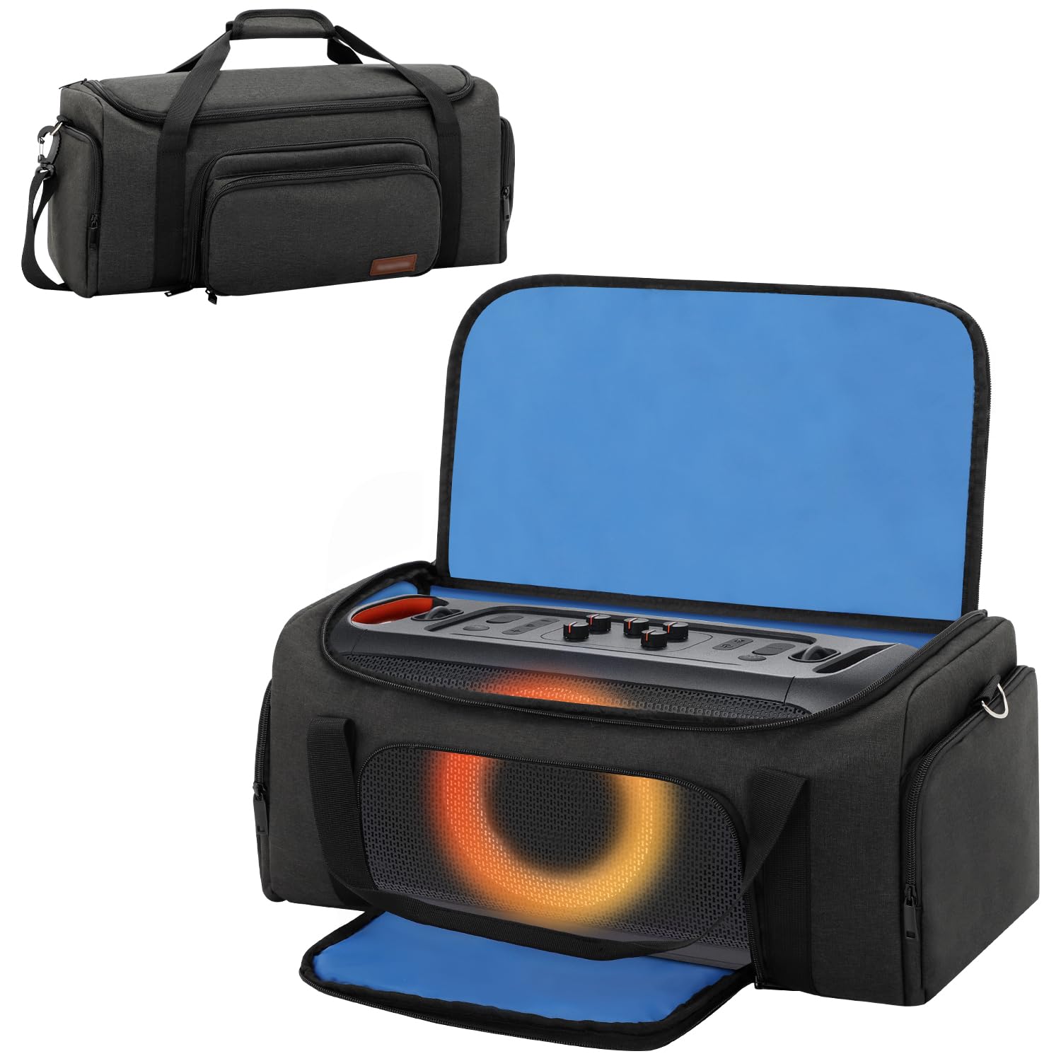 Custodia portatile per altoparlante compatibile con JBL PartyBox On-The-Go/Essential, custodia da viaggio per altoparlanti e accessori, con manico e tracolla, Nero , 19.3 x 9 x 9.6 inch, moderno