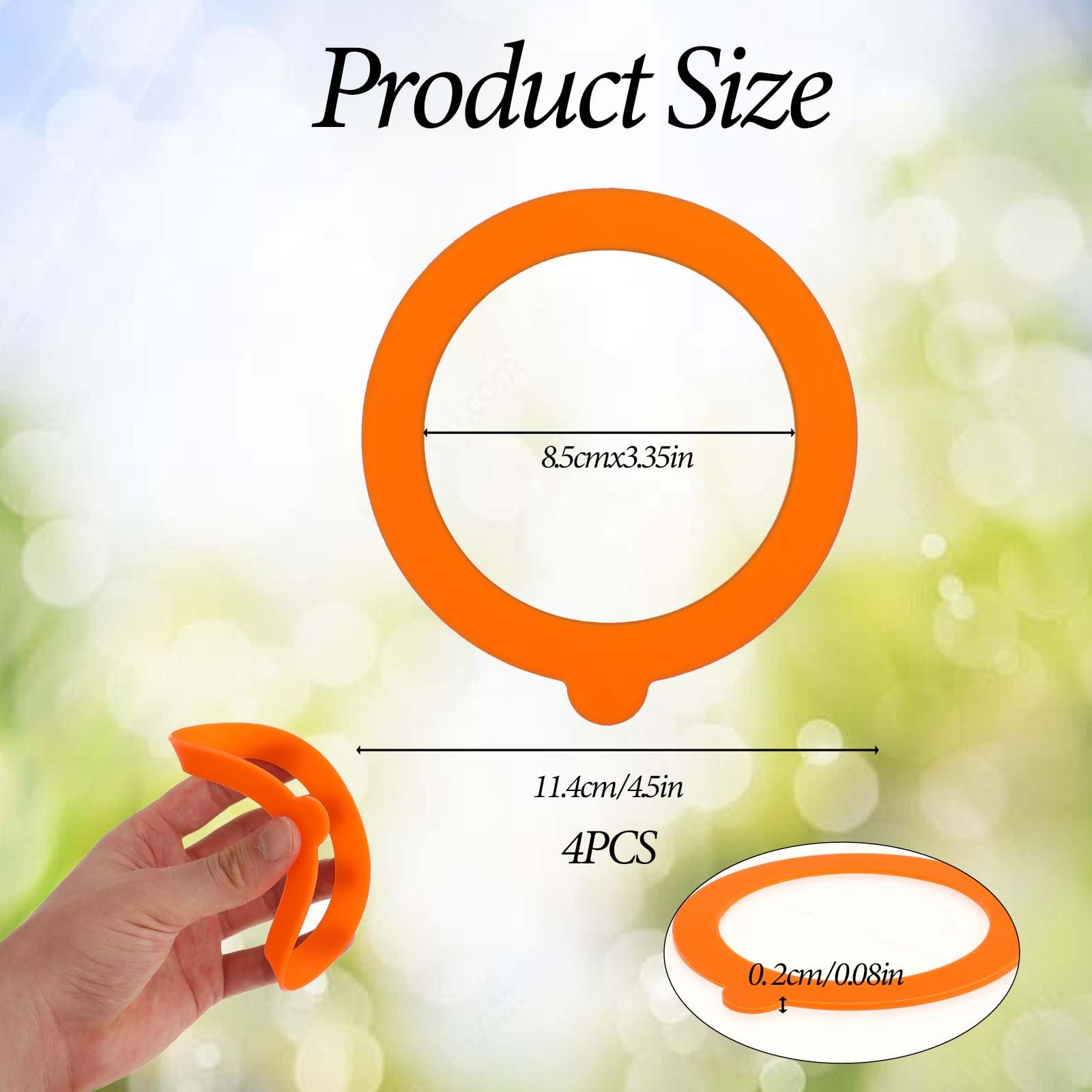 4 Pcs Rubber Seals for Glass Jars, 4.5