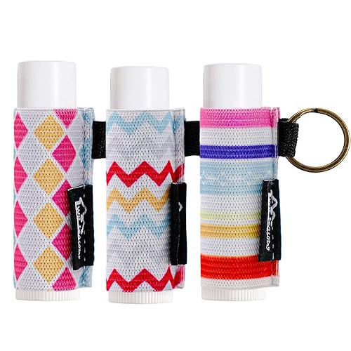 WK IEASON - Llavero con clip para bálsamo labial, funda para lápiz labial, llavero (impresión de tira)