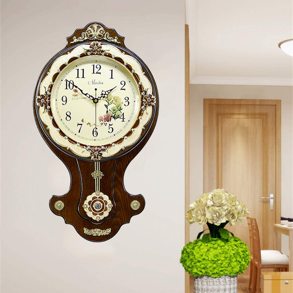 Amazon.co.jp: Wooden Pendulum Clock/Creative Diamond Wall Clock