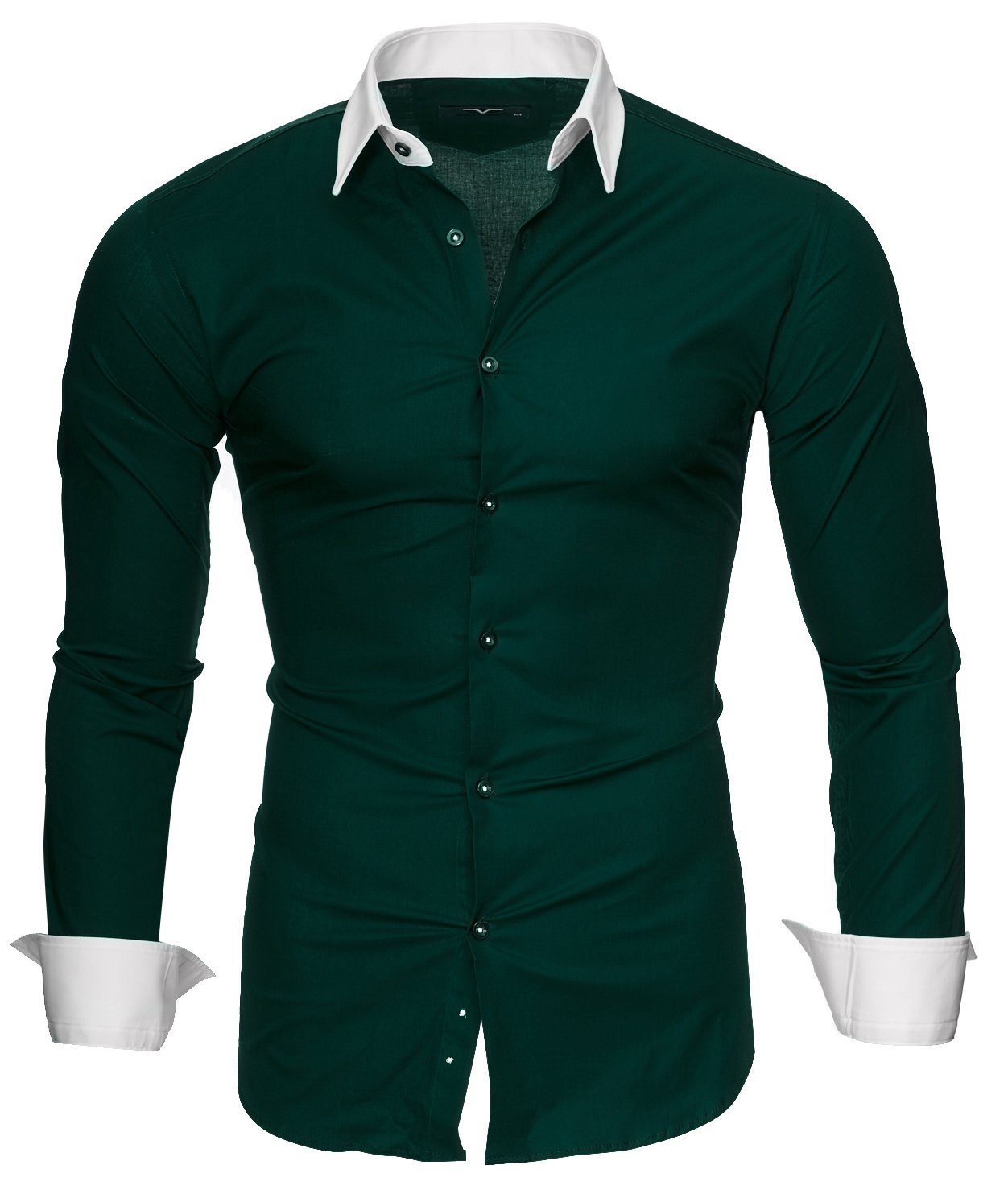 Kayhan Camisas Hombres Camisa Hombre Manga Larga Ropa Camisas de Vestir Slim fácil de Hierro Fit S M L XL XXL-6X - Modello Mailand