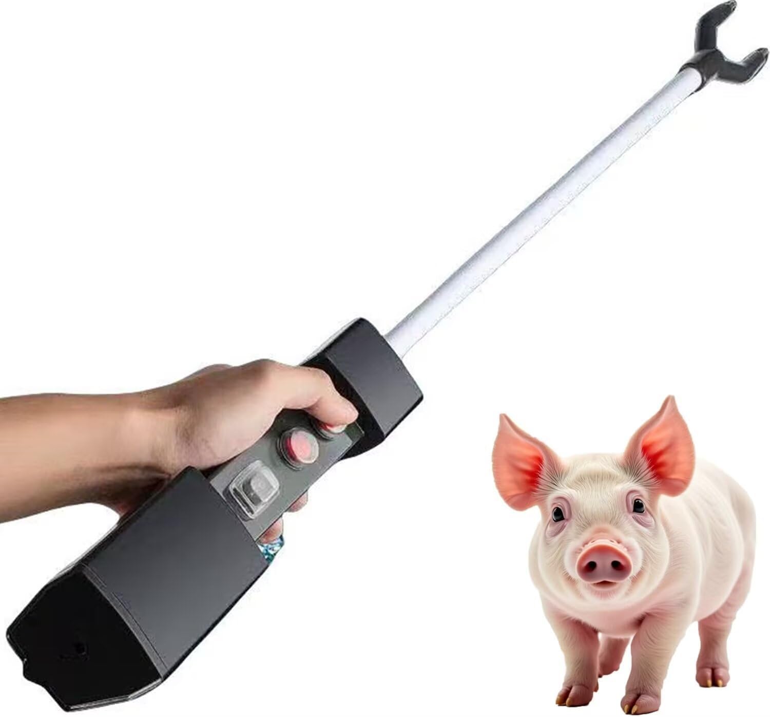 Palo eléctrico para ganado, impermeable, recargable, eléctrico, para aturdir animales, para vaca, cerdo, ganado, cabras, perro grande y más, funciona con pilas