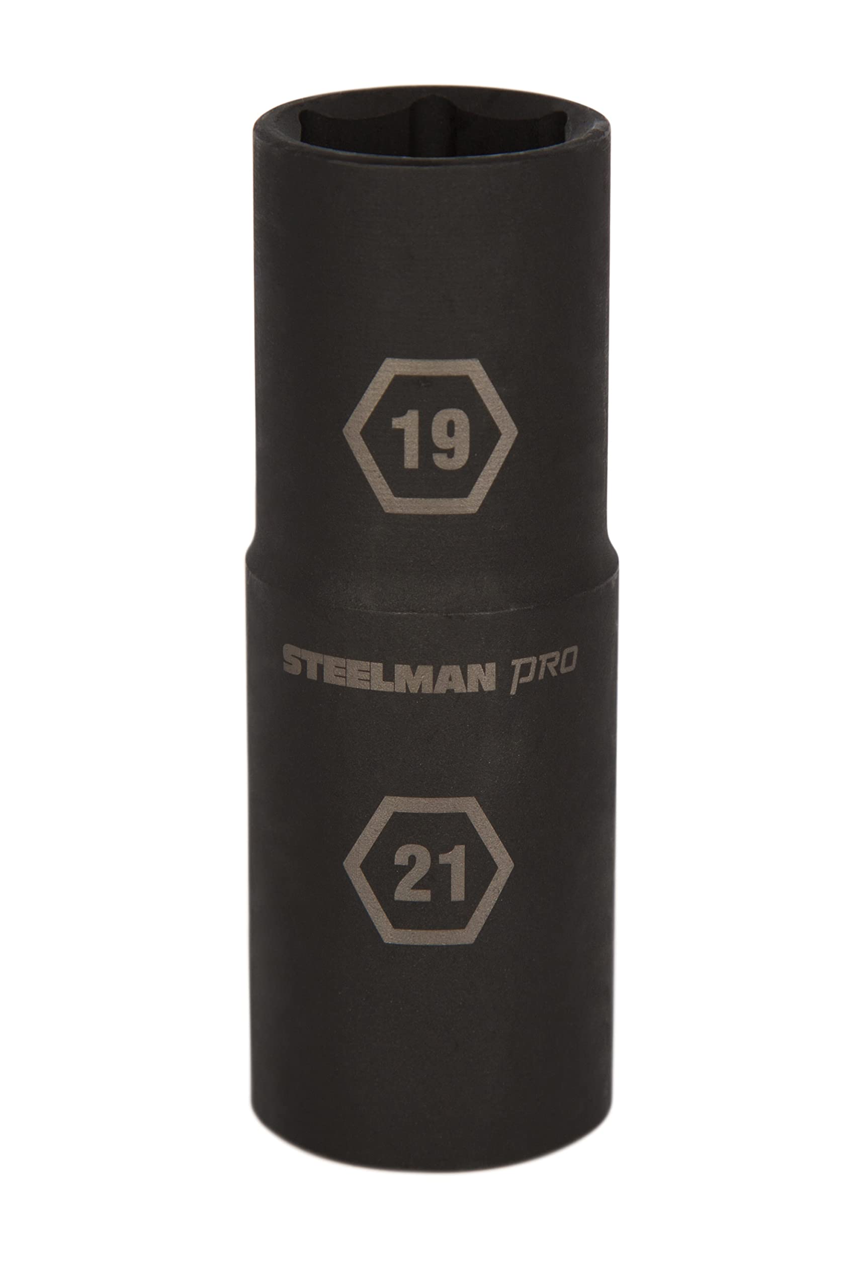 SteelmanPRO 79400 1/2-Inch Drive 19mm x 21mm 6-Point Thin Wall Impact Flip Socket