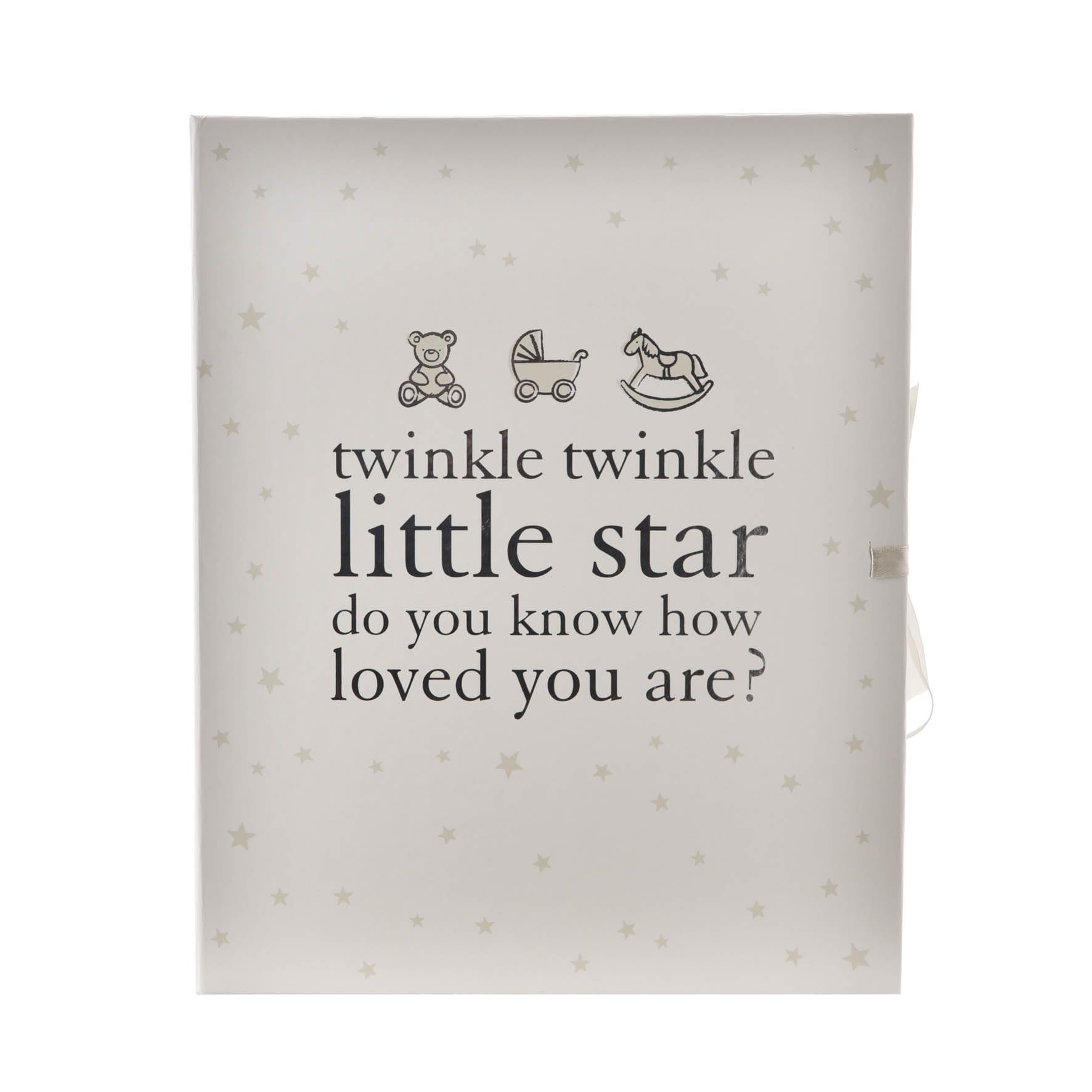 Happy Homewares Bella scatola dei ricordi decorativa Juliana con cassetti – Twinkle Twinkle Little Star – perfetta per conservare i primi denti o riccioli del bambino